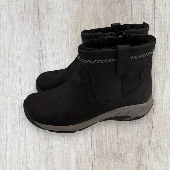 Merrell Boots Womena 6.5 Encore 4 Bluff Side Zip Winter Ankle Boot J003616 Black - Picture 7 of 9